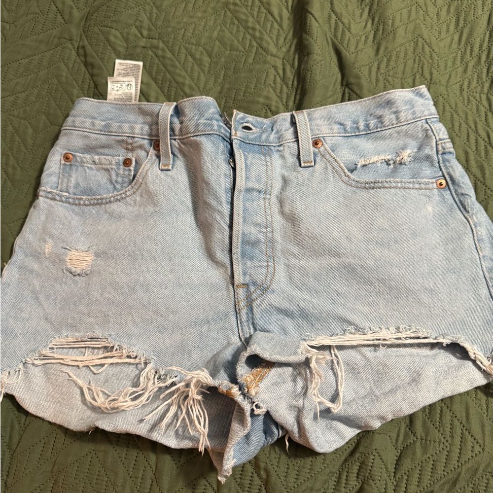 Levi's 501 Light Blue Denim Jean Shorts